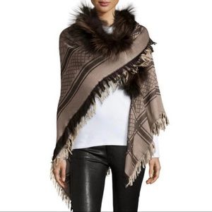Gucci Survie Fox Fur Scarf Monogram